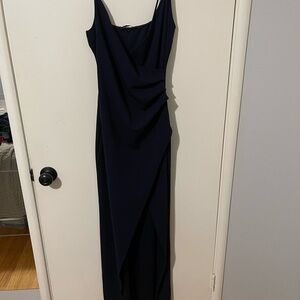 Lulu's Midnight Blue Asymmetrical Dress